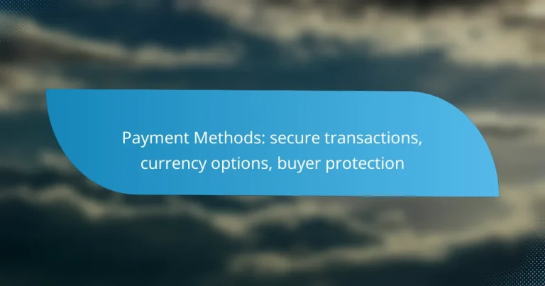 Payment Methods: secure transactions, currency options, buyer protection