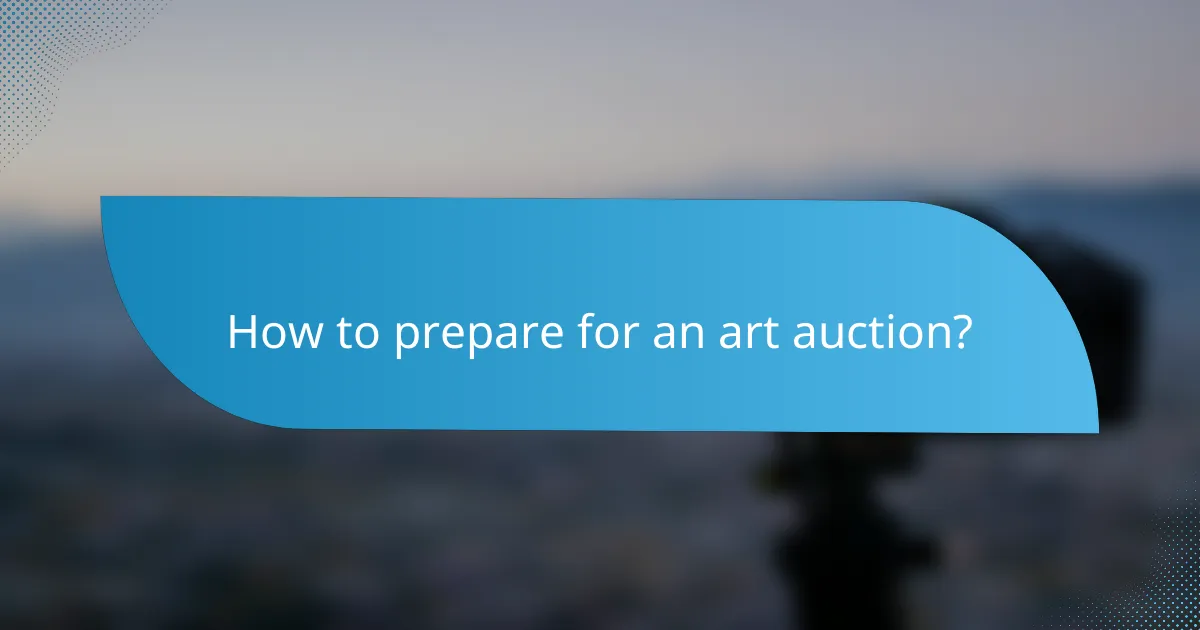 How to prepare for an art auction?
