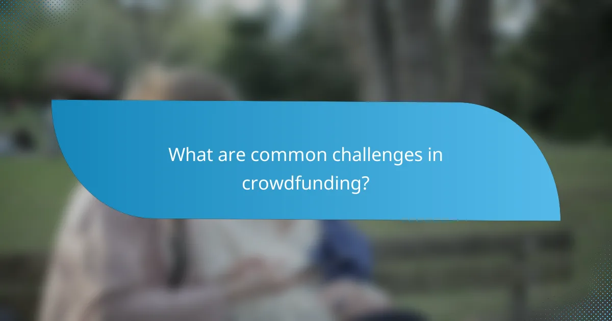 What are common challenges in crowdfunding?