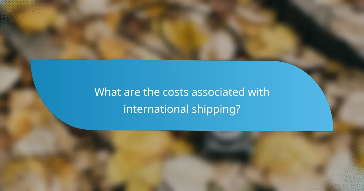 What are the costs associated with international shipping?