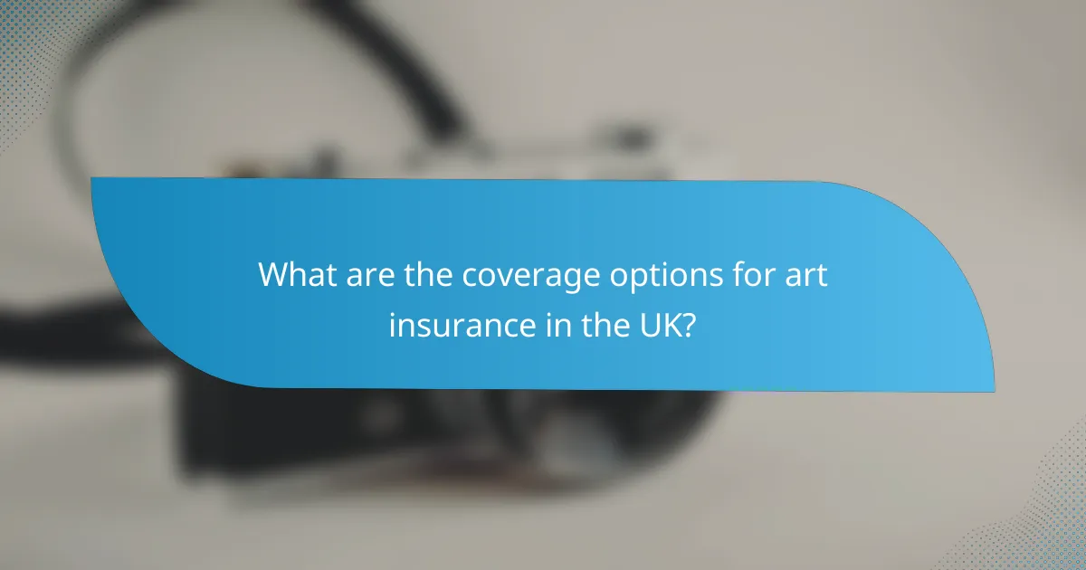 What are the coverage options for art insurance in the UK?