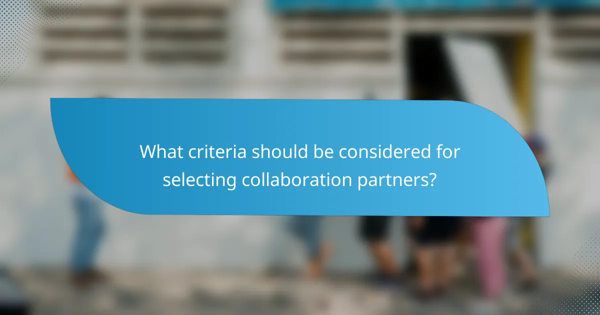 What criteria should be considered for selecting collaboration partners?