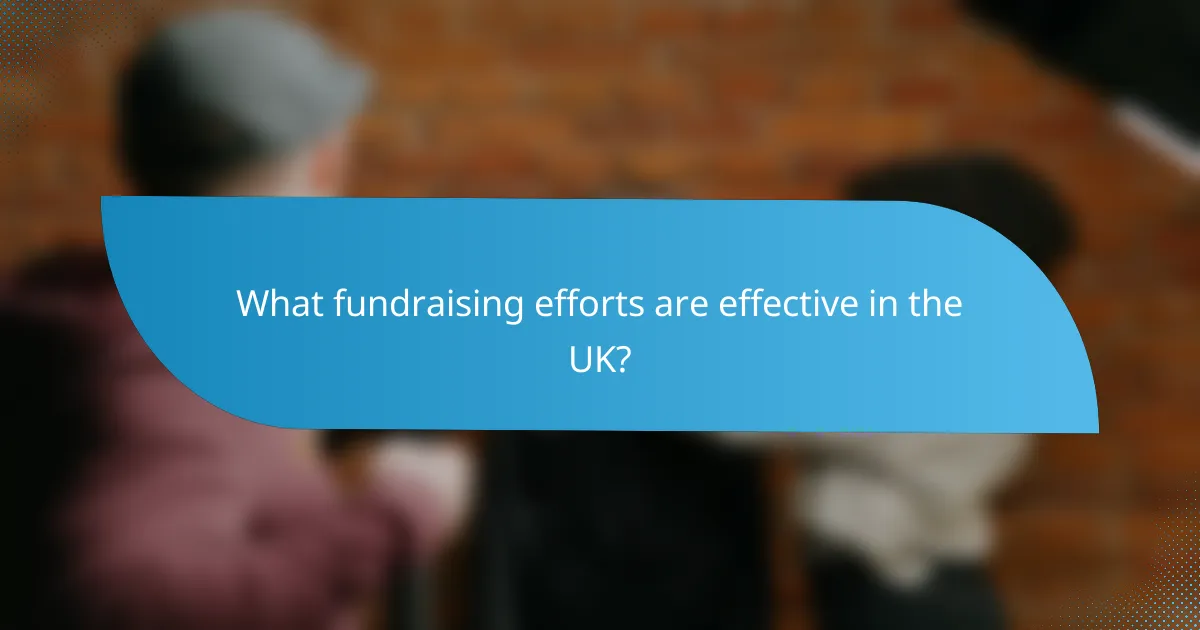 What fundraising efforts are effective in the UK?
