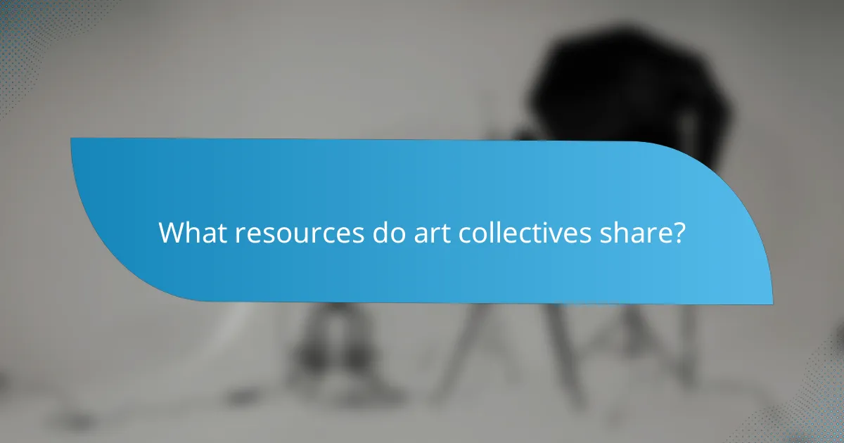 What resources do art collectives share?